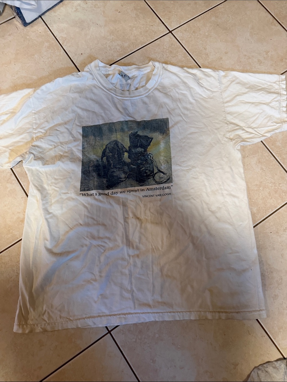 Vincent Van Gogh White Crewneck Graphic Tee - Men's Short Sleeve